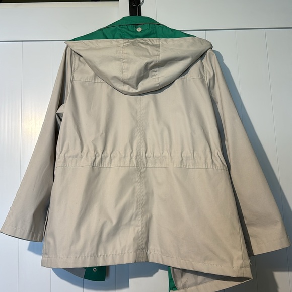 ☔️ Mackintosh New England hooded raincoat- beige and green - Size large ☔️ - Picture 4 of 9